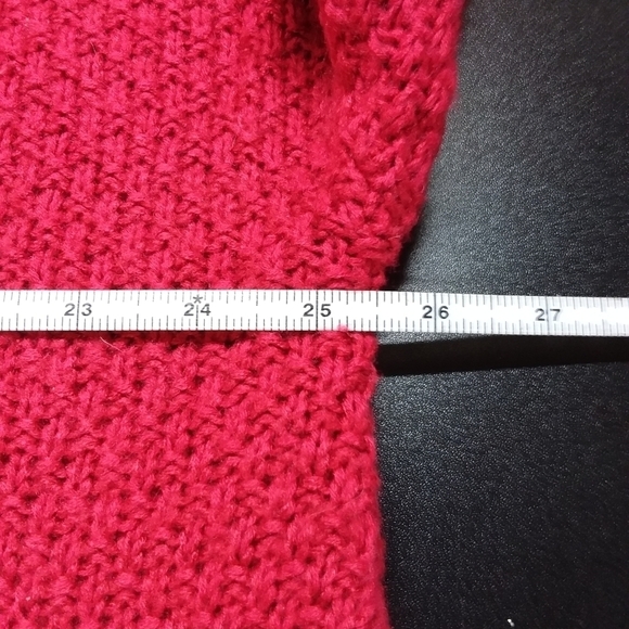 Christopher & Banks Women's Dark Red Open Hooded Knit Sweater Cardigan - Picture 3 of 7